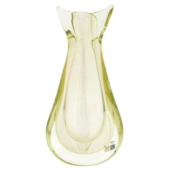 GlassOfVenice Murano Glass Sommerso Bud Vase - Sparkling Gold
