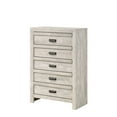 thumbnail image 5 of 3pc Rustic Beige Finish Bedroom Furniture Full Size Geometric HB Bed Chest Nightstand Set, 5 of 8