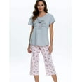 thumbnail image 4 of Ensembles de Pyjama pour Femmes, Hauts de Nuit avec Pantalons Capri, 4 of 4