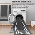 thumbnail image 2 of Washable Skid-Resistant Runner Rug, Border, Dark Grey and White, 26" x 45" and 26" x 60" 2-Piece Set, 2 of 9
