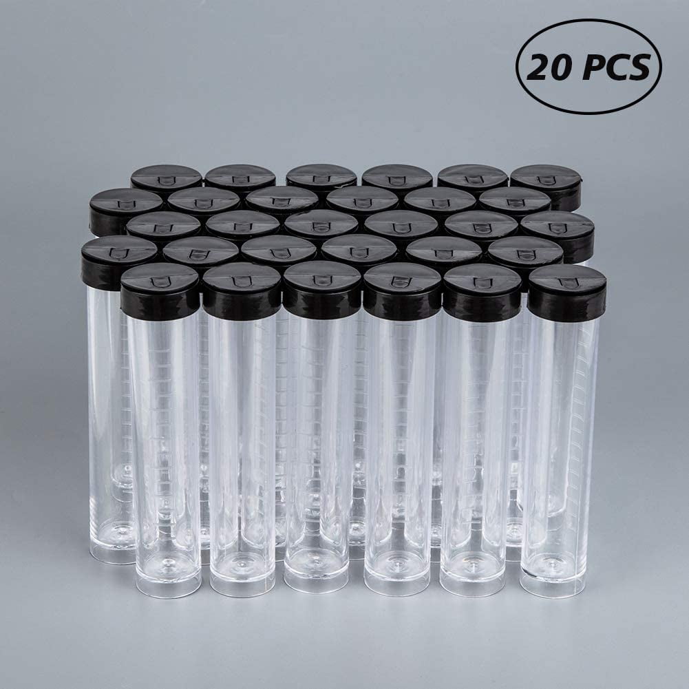 Plastic Bead Containers Seed Beads Containers Bottle Column Clear 106x21mm 30pcs/box