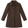 thumbnail image 4 of Women's Wool Blend Coat Lapel Collar Long Sleeve Single Breasted Mid Length Winter Coat, 4 of 8