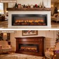 thumbnail image 3 of 54 inch in wall recessed electric fireplace with remote and multi color flame & emberbed, 3 of 20