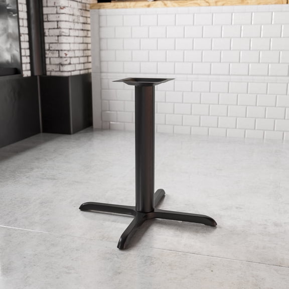 BizChair Restaurant Table Iron Cast Adjustable X-Base, Black