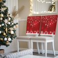 thumbnail image 3 of Red Theme Christmas Chair Covers Set of 1 Winter Sparkle Snowflakes Chair Back Covers Stretch Removable Washable Slipcovers Protector for Dining Room Kitchen Party Decor, 3 of 5
