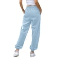 thumbnail image 6 of Clearance Sale! Women's High Waist Tapered Joggers With Pockets Lightweight Lounge Pants Elastic Waist Comfy Workout Yoga Casual Athletic Sweatpants For Women Light Blue S Size, 6 of 7