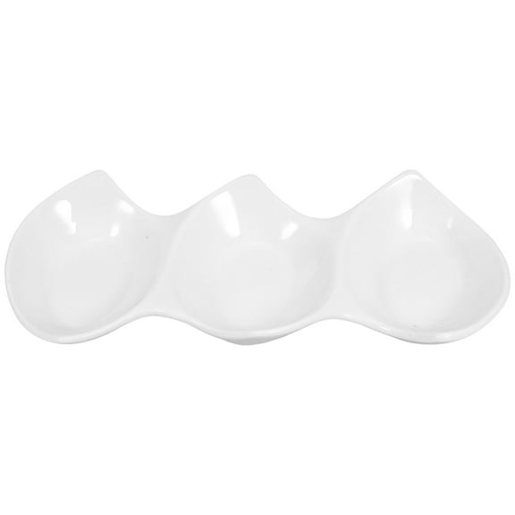 QUMONIN 3 Compartment Sauce Dipping Bowls for Restaurant Kitchen and BBQ