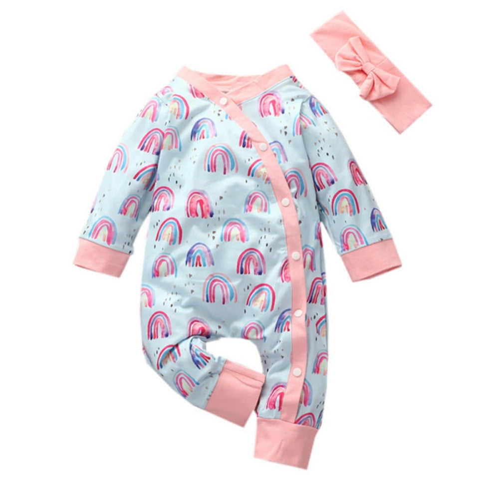 Baby Girl Romper Newborn Girl Cotton One Piece Infant Girl Long Sleeve Onesies Cute Pink Jumpsuit 0-18 Months