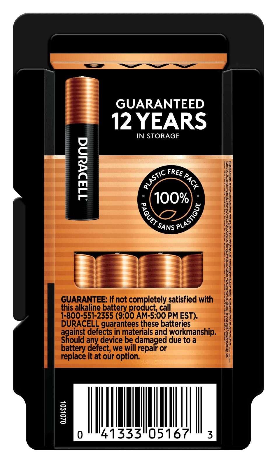 (60 pack) Duracell PowerBoost AAA Batteries, 8 Pack