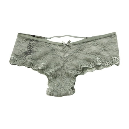BYHONG Sexy Lace Thong Rhinestone Lift T Pants Sexy Lace Edge Pure Desire Seamless Crotch Underwear Panties for Women Green L
