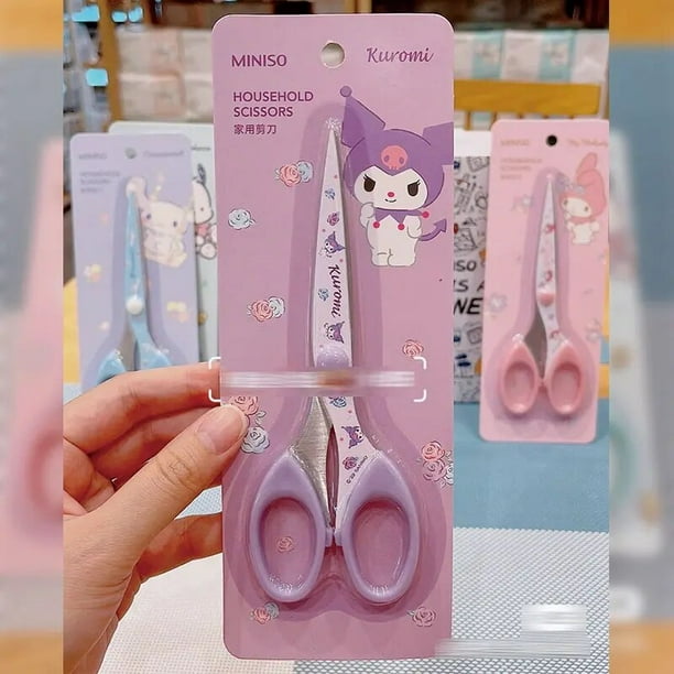 Tijeras Kawaii Sanrio Anime para el hogar, Cinnamoroll Kuromi My Melody, Impresión de dibujos animados, artesano, tijera de papel, suministros