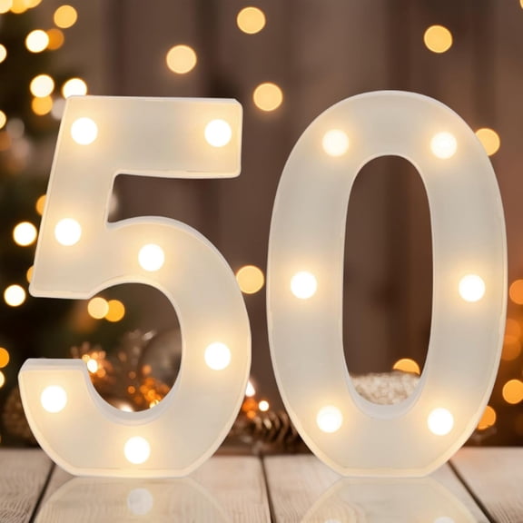 Sparkles Hub 50th Birthday Decorations for Women Men, Light Up Numbers 50 for Party Table Backdrop Wall Decors, 50th Birthday Gift for Her Him, Marquee Number for Wedding Anniversary Decorations