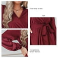 thumbnail image 4 of Blusa De Manga Larga Para Mujer, Blusa Con Cuello En V Para Mujer, Abrigo Cruzado De Moda Transpirable Para Compras Para Uso Diario LYUMO Otros, 4 of 6
