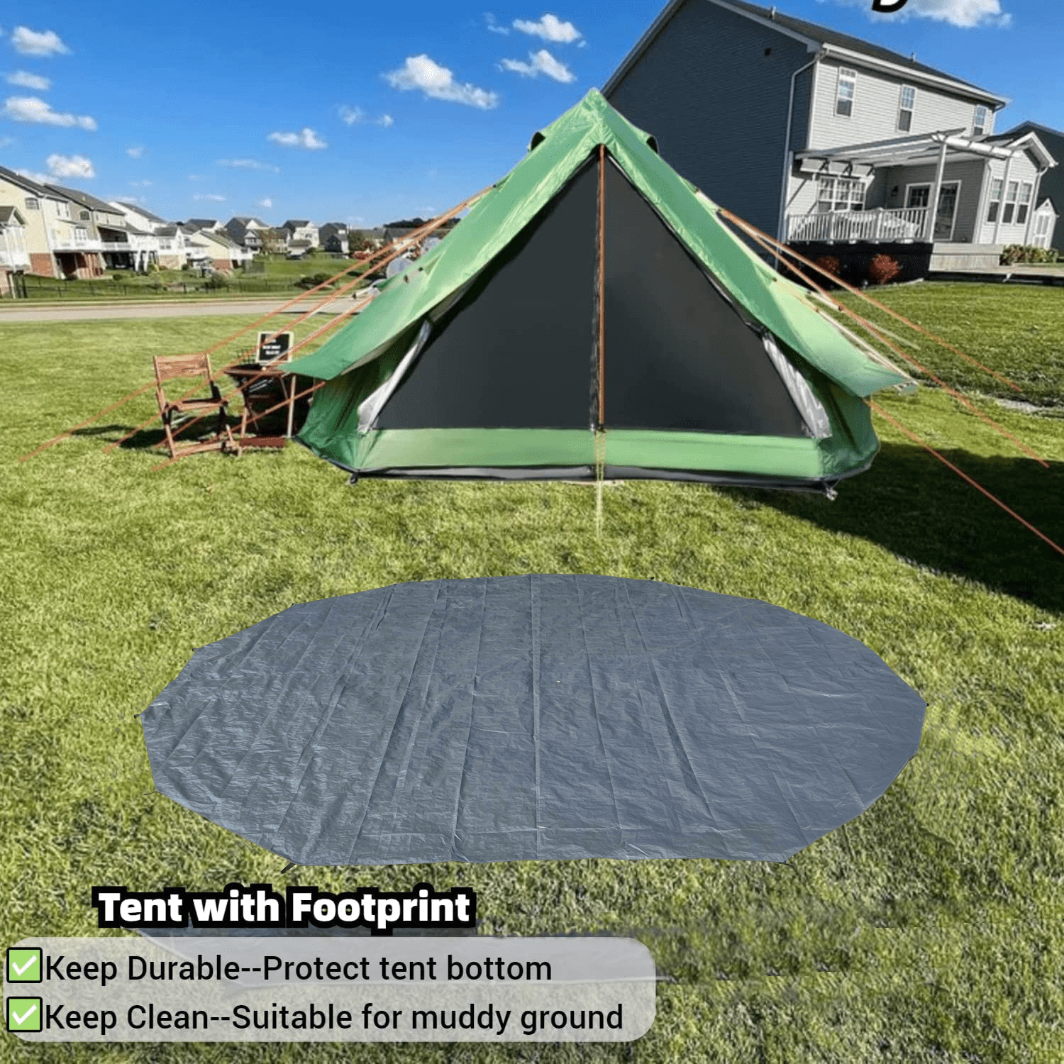 Outdoor light 300D waterproof bell tent,suitable for 4-6