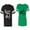 Men Black / Women Green, variant on If Lost Return To Mary I am Mary Unisex Couple Matching Cotton Jersey style T-Shirt Contrasting stripes on sleeves (Men Black / Women Heather) (Men M / Women M)