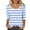 Multicolor4, variant on fatyb 3/4 Length Sleeve Tops for Women Striped Crew Neck Casual Tshirts Print Womens Loose Blouses Tee