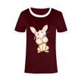 thumbnail image 4 of JeashCHAT Easter Clothes for Women Bunny Rabbit Egg Print Women Summer Sexy Happy Easter Print Regular Women Round Neck Short Sleeves Top, 4 of 5