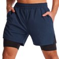 thumbnail image 4 of TFixol Pantalones cortos deportivos 2 en 1 para hombre con cremallera con trabilla para toalla, 4 of 8