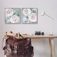 thumbnail image 2 of Fluffy Blooming Peonies Nature Botanical & Floral Graphic Art Gray Framed Art Print Wall Art, Set of 2, 2 of 8