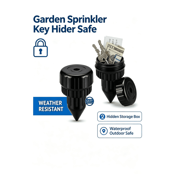 2‑Pack Sprinkler Head Key Hider Safe, 3.19 x 1.77 x 1.22 Inch Waterproof Hidden Storage Box for Garden, Outdoor Yard Keys, Cash and Jewelry