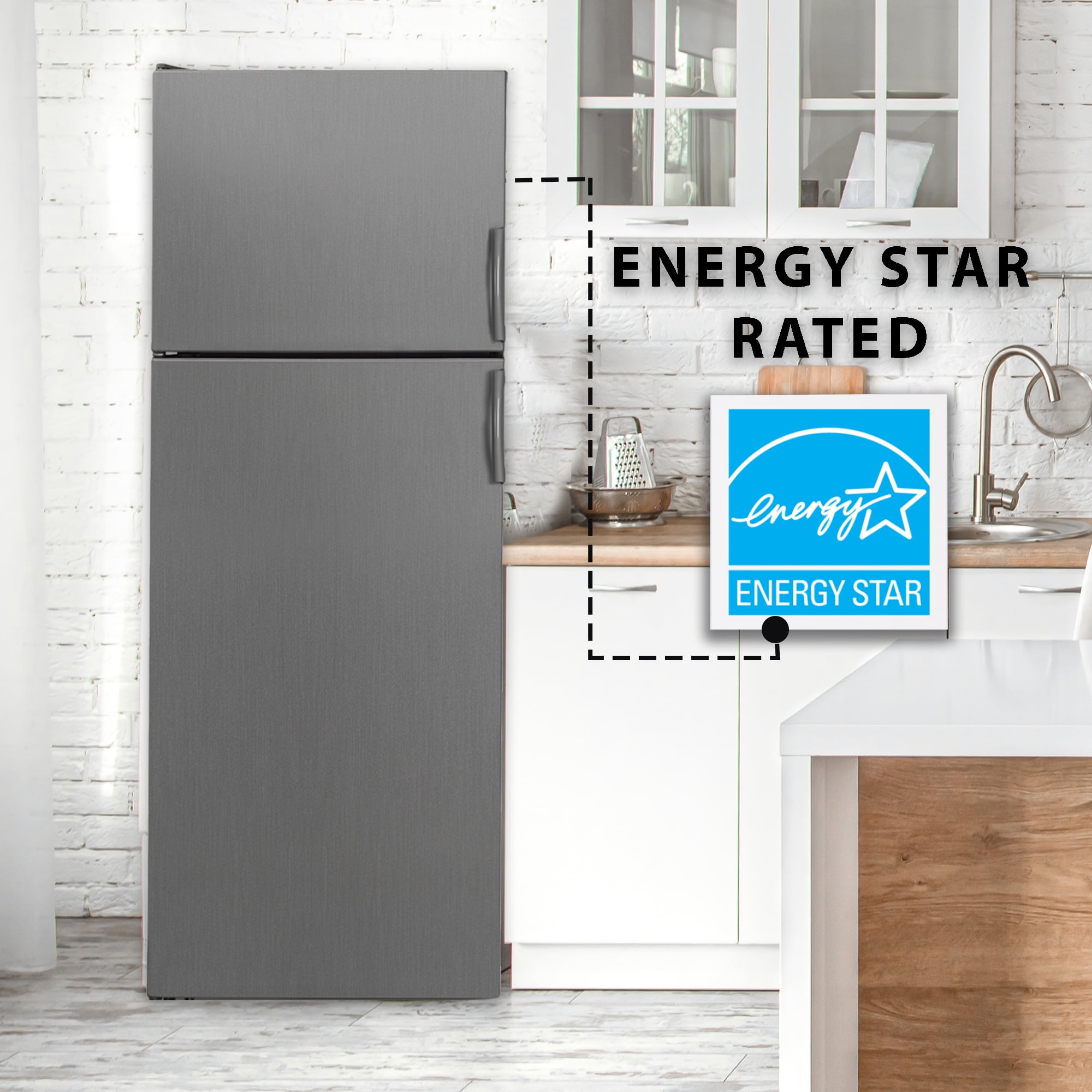 Equator 14.3 cf Stainless Refrigerator-Freezer Top Mount Frost Free E-Star Europe