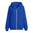 thumbnail image 4 of NominalSnug Women Zip Up Hooded Jacket Light Fleece Lined Long Sleeve Casual Hooded Sweatshirt With Pockets For Fall Daily Wear, 4 of 6