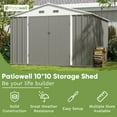 Patiowell Size Upgrade 10 x 10 ft Outdoor Storage Metal Shed with