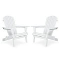 thumbnail image 3 of Bellemave Solid Cedar Wood Folding Embossed Adirondack Chair Lounge Patio Chair with Wood Grains Lawn Chair Outdoor Chair Set for Garden and Poolside (Embossed White, Set of 2), 3 of 7