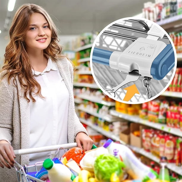 Porte-clés Jeton De Chariot De Supermarché En Métal - Design Noir, Acier Inoxydable - Neuf Avec étiquette