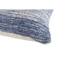 thumbnail image 7 of The Urban Port Cabe 18 X 18 Handcrafted Soft Cotton Accent Throw Pillow, Wavy Lined Pattern, Ink Blue, White, 7 of 7