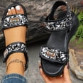 thumbnail image 3 of Rokment Womens Sparkling Sequin Height Increasing Athletic Walking Sandals Comfortable Adjustable Platform Chunky Heels Non Slip Work Nursing Tennis Summer Shoes Black Size 6, 3 of 7