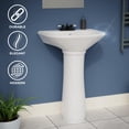 thumbnail image 6 of Renovators Supply Ondine 16" White Small Pedestal Bathroom Sink with Overflow, 6 of 13