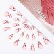 thumbnail image 3 of Uñas falsas brillantes ovaladas prensa en uñas blancas de color rojo medio Afortunado Sencillez, 3 of 5