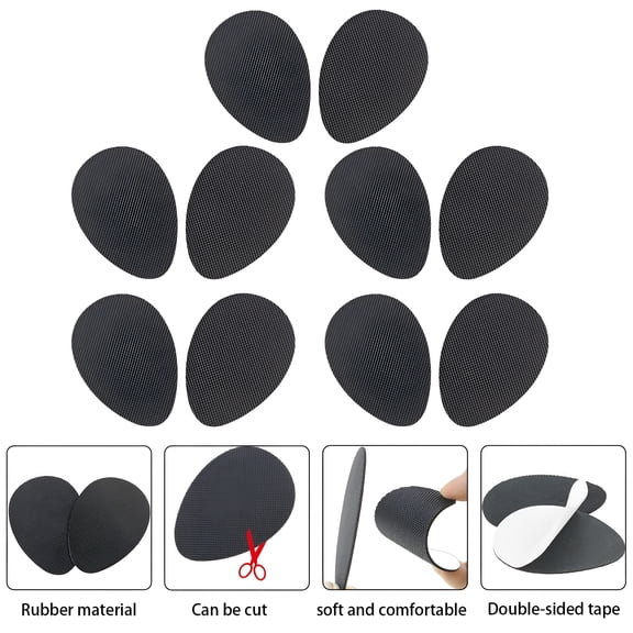 TELOLY Non Skid Shoe Pads, 20Pcs Anti Slip Shoe Grips for High Heels, Wear-Resistant Rubber Sole, Antiskid, Shock Absorption for Men Women's Boots, Flats