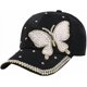 thumbnail image 1 of Women's Bling Rhinestone Butterfly Baseball Cap Adjustable Hip Hop Hat, 1 of 1