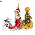 thumbnail image 2 of Walbest Christmas Pendant Cartoon Dog Pattern Shatterproof Wooden Xmas Tree Hanging Sign Home Decor, 2 of 7