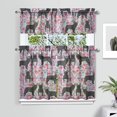 thumbnail image 2 of Dog Print Kitchen Curtains 36 Inch Short - 3 Panel Set, Cute Puppy & Floral Design, Rod Pocket Pet Lover Curtains 100% Polyester, Paw & Bone Pattern for Kitchen, Living Room, Bedroom, Easy Wash, 2 of 5
