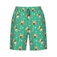 thumbnail image 6 of KLL Bulldog Puppy Flower Men's Casual Summer Beach Shorts Hawaiian Shorts with Pockets-XX-Large, 6 of 6