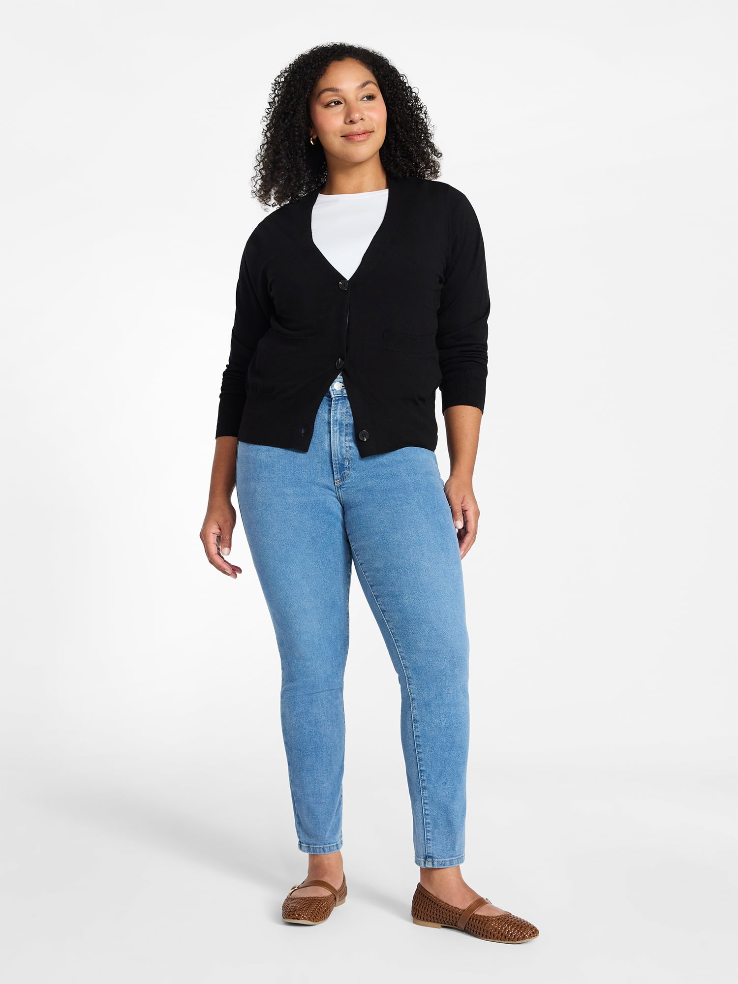 Time and Tru Women's High Rise Skinny Jeans, 29" Inseam Regular, Sizes 0-20, 10S-16S