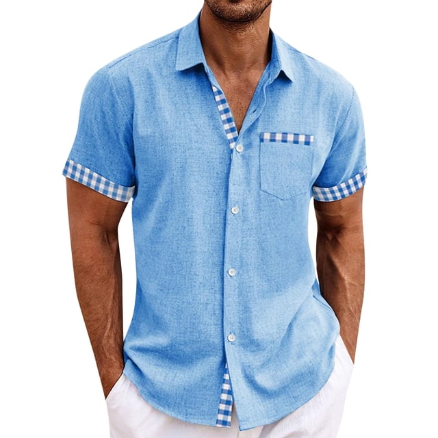 Hawaiian Shirt For Men, Men's Vintage Button Down Bowling Shirts Short Sleeve Summer Beach Shirt M