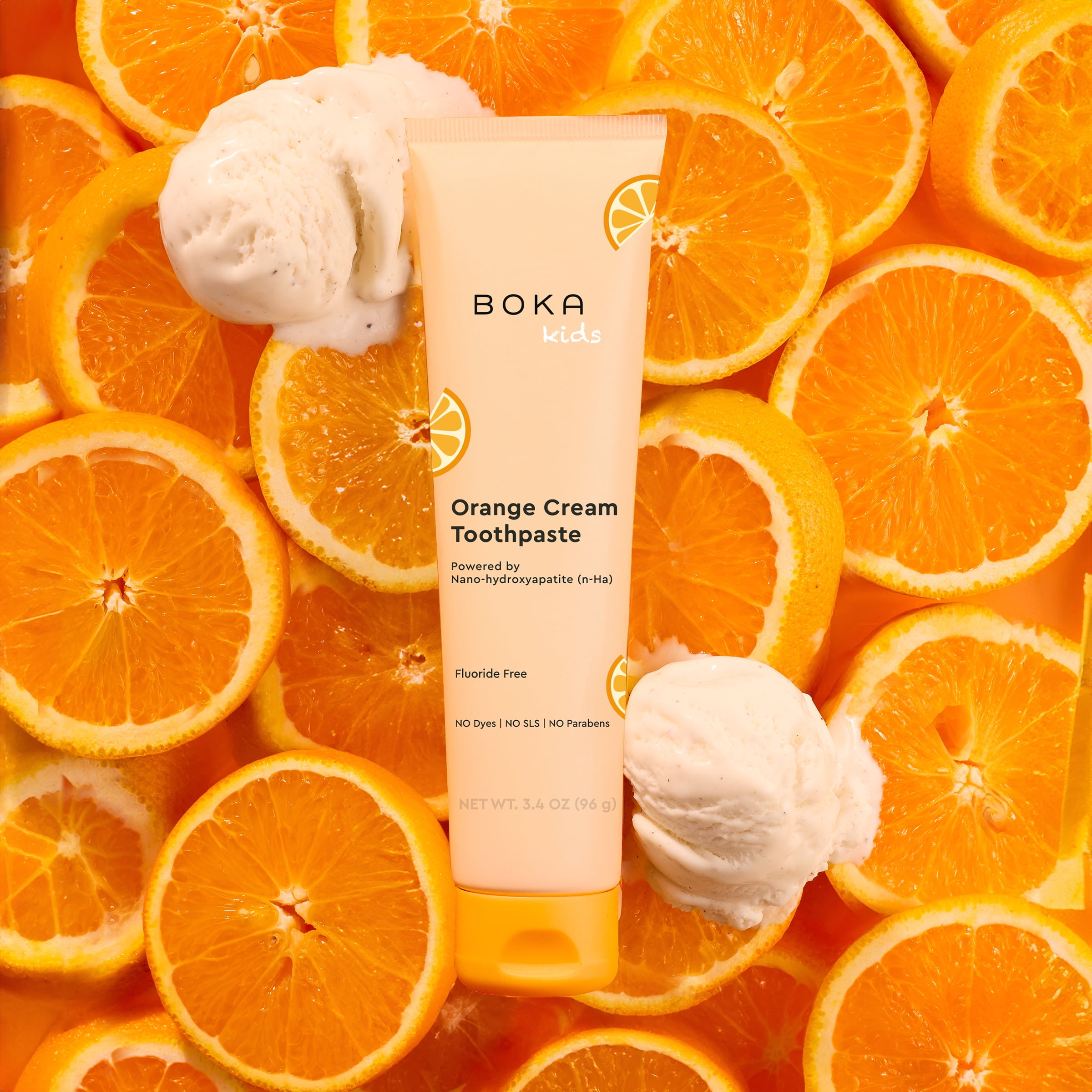 Boka Fluoride Free, Nano-Hydroxyapatite Kids Toothpaste, Orange Cream, 3.4oz