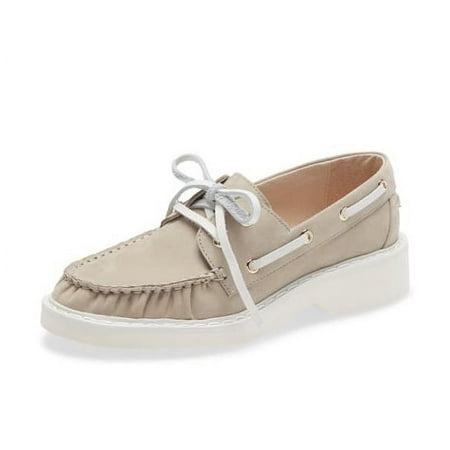 Cecelia New York Reedy Nude Lace Up Leather Boat Fashion Loafers Dress Shoes (Nude  9.5)