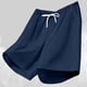 thumbnail image 4 of Ceisia Men's Shorts Athletics Elastic Waist Solid With Large Pockets For Camping Hiking & Dark Blue XXL Gift, 4 of 5