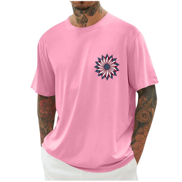 Tops para hombre, blusas y camisas de cuello redondo y manga corta para hombre, blusas casuales de cuello redondo con estampado de moda para hombre, blusas de cuello redondo y manga corta, camisas par