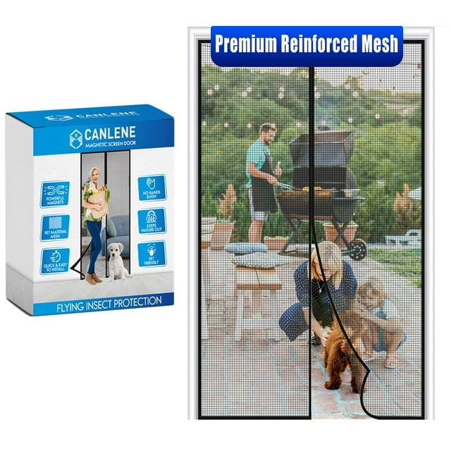 Puerta mosquitera magnética CANLENE Premium reforzada con PET de 38 x 83 cm