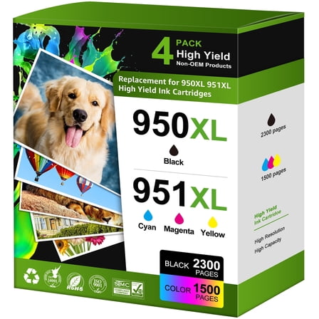 950XL and 951XL Ink Cartridges Compatible for HP 950 and 951 Ink Cartridges OfficeJet Pro 8600 8610 8620