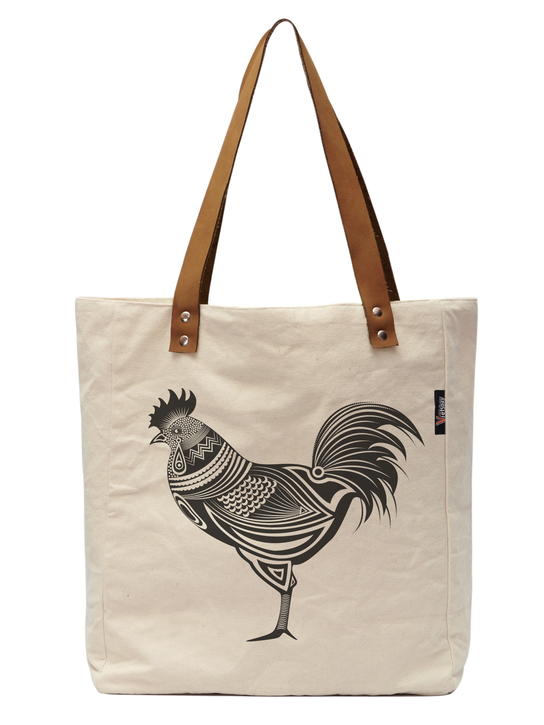 Womens Leather Tote Shoulder Bags Handbags with Blue Rooster Farm