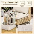 thumbnail image 4 of Bifanuo 4-Piece Wicker Outdoor Sectional Sofa, Patio Furniture Set, with Beige Fluffy Cushions (without Coffee Table), 4 of 5