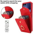 thumbnail image 6 of ELEHOLD Case for Samsung Galaxy Z Flip7, RFID Leather Wallet Phone Case with Ring Stand & Shoulder Strap,Red, 6 of 9