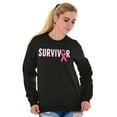 thumbnail image 3 of Breast Cancer Survivor Pink Ribbon Women Plus Size Crewneck Sweatshirt Brisco Brands 2X, 3 of 5